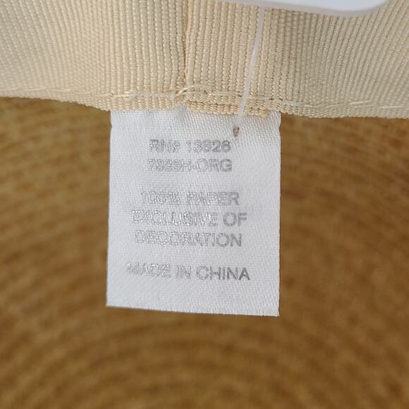 Charming Charlie broad brimmed floppy straw hat orange trim - Picture 6 of 8